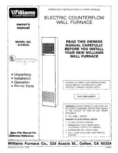 williams wall furnace 25-35-50 manual